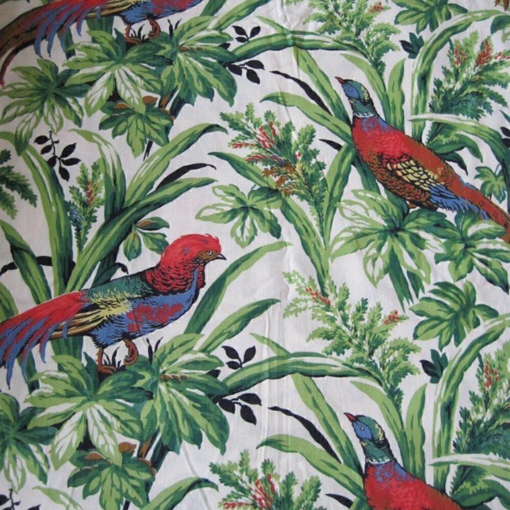Birds Peacock Medium Weight Upholstery Fabric